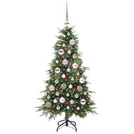 Изкуствено коледно дърво с хингед Зелен 120 cm PE и PVC