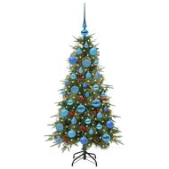 Изкуствено коледно дърво с хингед Зелен 120 cm PE и PVC