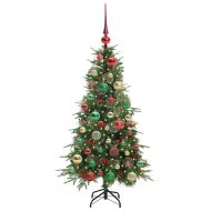 Изкуствено коледно дърво с хингед Зелен 120 cm PE и PVC