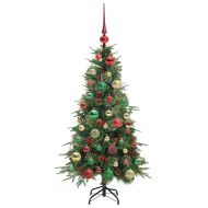 Изкуствено коледно дърво с хингед Зелен 120 cm PE и PVC