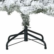 Изкуствено коледно дърво с хингед Бяло 150 cm PVC и стомана