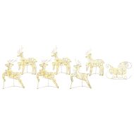 LED елени с 40 LED светодиода 7 pcs Златист PET