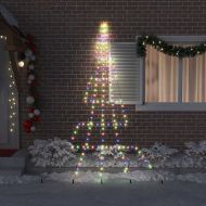 LED коледна елха с колчета за земя Многоцветен 306 см Метал
