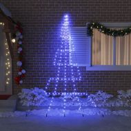 LED коледна елха с колчета за земя Синьо 306 см Метал