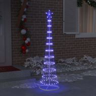LED Коледна Елха с поставка Синьо 51 х 51 х 190 см Метал