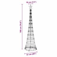 LED Коледна Елха с поставка Синьо 51 х 51 х 190 см Метал