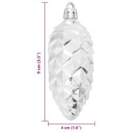 Коледна топка от борови шишарки 40 pcs Сребрист Пластмаса