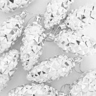 Коледна топка от борови шишарки 40 pcs Сребрист Пластмаса