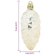 Коледна топка от борови шишарки 40 pcs Шампанско Пластмаса