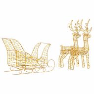 Дядо Коледа, който дърпа шейна Топло бяло 30 x 12 x 55 см PET