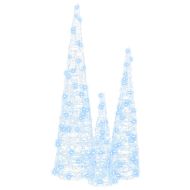 Коледно дърво 3 pcs Студено бяло 20 x 20 x 80 см Акрил