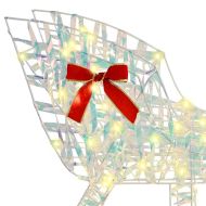 Дядо Коледа, който дърпа шейна Топло бяло 70 x 26 x 129 см PET