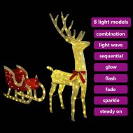 Дядо Коледа, който дърпа шейна Топло бяло текстил