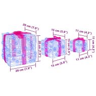 Кутия за подарък 3 pcs Синьо 20 x 20 x 20 см Акрил