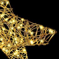 3D звезда с 50 LED светодиода Топло бяло 55 x 52.5 x 9 см Ратан