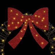 Венец с 60 LED светодиода Топло бяло 75 x 75 x 8 см Ратан