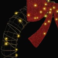 Венец с 60 LED светодиода Топло бяло 75 x 75 x 8 см Ратан