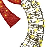 Венец с 80 LED светодиода Топло бяло 90 x 90 x 9 см Ратан