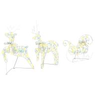 LED елени с 60 LED светодиода 3 pcs Топло бяло PET