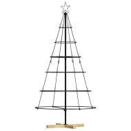 Коледно дърво с конус с поставка Черно 154 cm Стомана