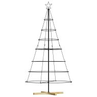 Коледно дърво с конус с поставка Черно 180,5 cm Стомана