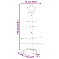 Метално коледно дърво Черно 59,5 cm Прахово покритие стомана