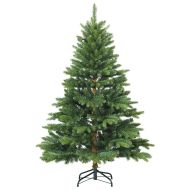 Изкуствено коледно дърво с хингед с поставка Зелен 150 cm