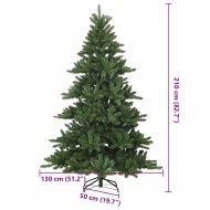 Изкуствено коледно дърво с хингед Зелено 210 cm ПВЦ, стомана
