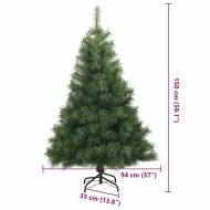 Изкуствено коледно дърво с хингед Зелено 150 cm ПВЦ, стомана