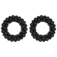 Коледни топки венци 2 pcs Черно 33 x 33 x 7 см Полистирен