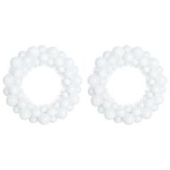 Коледни топки венци 2 pcs Бяло 33 x 33 x 7 см Полистирен