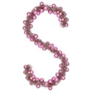 Коледна гирлянда с топки Розово 186 см Полистирен