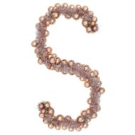 Коледна гирлянда с топки Розово злато 186 см Полистирен