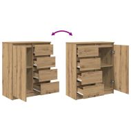 Бюфет с чекмеджета, дъб артизан, 71x35x84 см, инженерно дърво