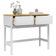 Конзолна маса FLORO бяла 89,5x36,5x73 см бор масив