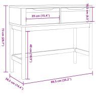 Конзолна маса FLORO бяла 89,5x36,5x73 см бор масив