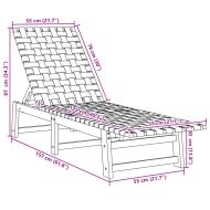 Шезлонг, тъмносин, акация масив и плат