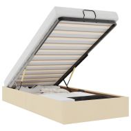 Османска рамка за легло без матрак, кремава, 90x200 см, плат