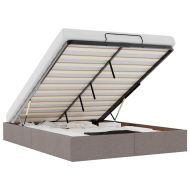 Османска рамка за легло без матрак, таупе, 140x190 см плат