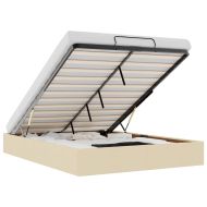 Османска рамка за легло без матрак, кремава, 140x190 см, плат