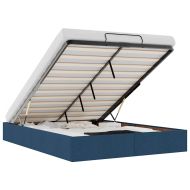 Османска рамка за легло без матрак, синя, 140x190 см, плат