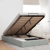 Османска рамка за легло без матрак, светлосива 120x190см кадифе