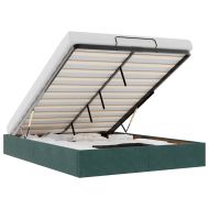 Османска рамка за легло без матрак тъмнозелена 140x190см кадифе