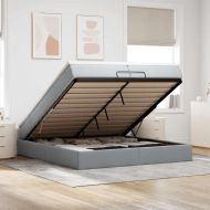 Османска легло с матраци, светлосиво, 200x200 см, плат