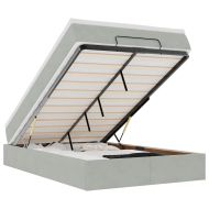 Османска легло с матрак, светлосиво, 120x190 см, кадифе