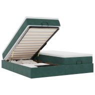 Османска легло с матраци, тъмнозелено, 160x200 см, кадифе