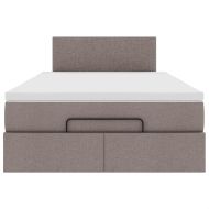 Османска легло с матрак, таупе, 120x200 см, плат