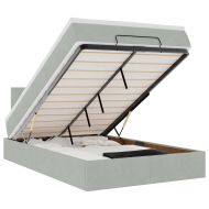 Османска легло с матрак, светлосиво, 120x190 см, кадифе