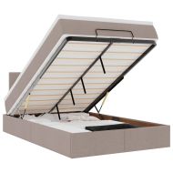 Османска легло с матрак и LED, таупе, 120x200 см, плат