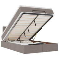 Османска легло с матрак и LED, таупе, 120x200 см, плат